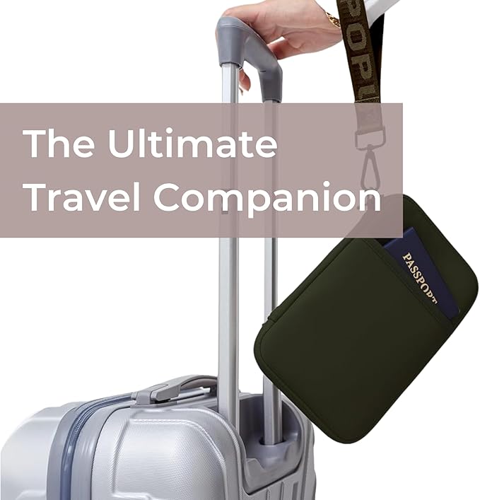 POPUPS Passport Travel Wallet for Women - Large Multiple Document Organizer and Holder with Wristlet - Safari Green