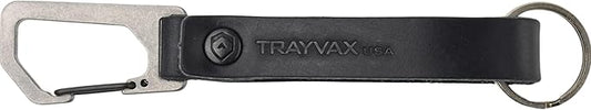Trayvax Keyton Leather Keychain, Quick Release Carabiner Clip Key Chain for Men and Women, Stainless Steel