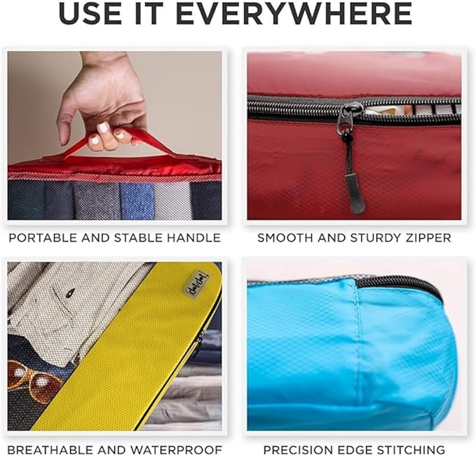 Small Packing Cubes for Travel - 5pc Packing Cubes for Suitcases - Lightweight Luggage Organizer Bags (Non-Compression)