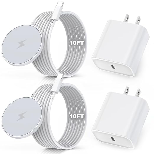 10FT Magnetic Wireless Charger, 2Pack 15W Fast Apple Mag-safe Charger Wireless iPhone Charging Pad with Charging Plug for iPhone 16 Pro Max/16 Pro/16 Plus/16/iPhone 15 Pro Max/14/13/12,AirPods 3/2/Pro