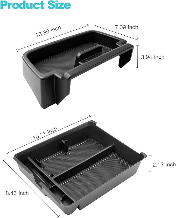 CDEFG 2PCS Compatible with 2023-2025 Honda Pilot Center Console Organizer & 9-Inch Screen Organizer for 2023 2024 2025 Honda Pilot Accessories Middle Console Tray & Behind-Screen Dash Storage Box