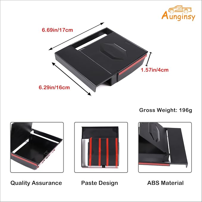 Upgrade Armrest Hidden Storage Box Compatible with Toyota Tacoma 2016-2023 Center Console Handrail Privacy Storage Box Organizer Tray Armrest Storage Box Container Insert Pallet Manager Accessories