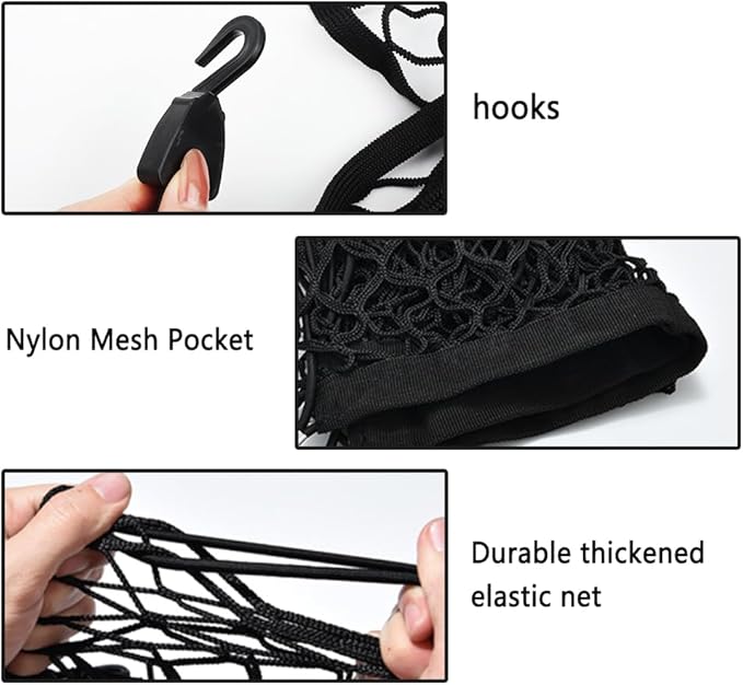 Cargo Net for SUV,Upgraded Highly Elastic Truck Cargo Net with Trunk Net Hooks - Stretch to 62.99"X47.24",Premium Truck Bed Netting for Cargo for Car Organizer and Storage