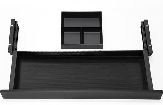 Under Desk Storage Drawer, Shallow Under Desk Drawer Organizer (Black 23.5 inch)