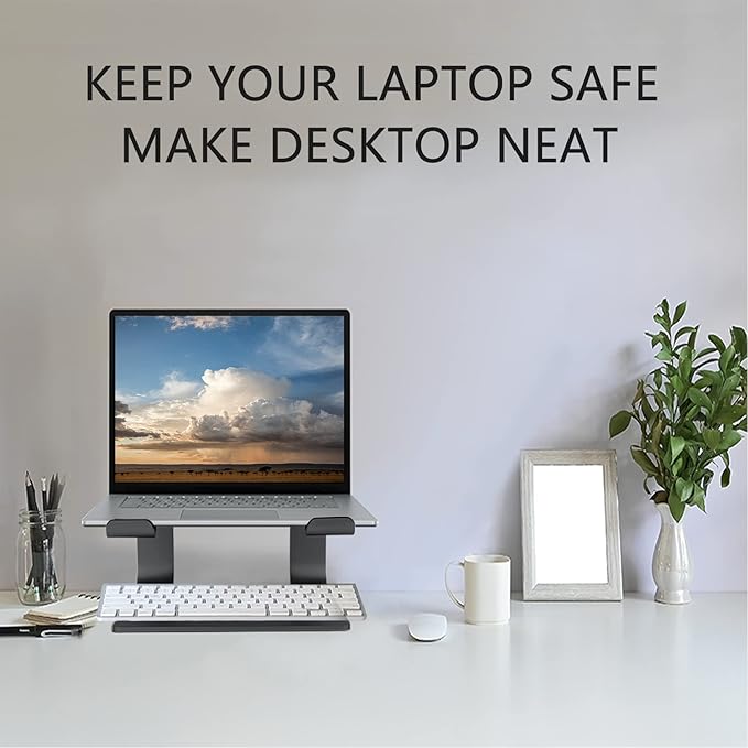 Urmust Laptop Stand for Desk - Ergonomic Computer Stand Riser Holder for MacBook Air Pro, Dell, HP, Lenovo, Samsung, Alienware Laptops 11-15.6" (Silver, Up to 15.6" Laptop)