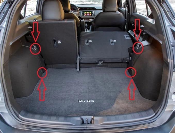 Trunk Organizer Cargo Net for Nissan Kicks 2017–2024 – Envelope Style Cargo Net for SUV – Premium Mesh Elastic Car Trunk Organizer Vehicle Carrier Storage – Compatible with Kicks