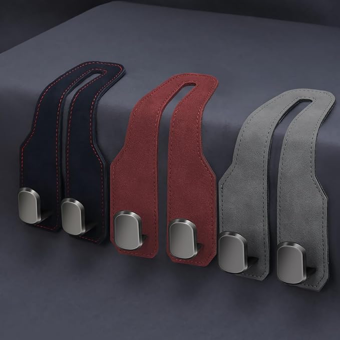 Car Seat Headrest Hooks for Purses and Bags, 2 Pack Bag Purse Holder for Car With Double Metal Hooks, Car Purse Hanger, Headrest Back Seat Handbags Hook Cute Hanging Accessories, hot pink