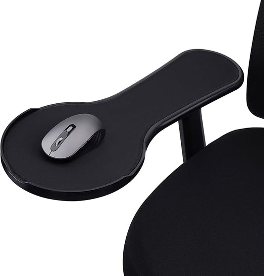 Ergonomic armrest Mouse pad for Chair, Chair arm Mousepad Mouse Tray, Attaches to Chair with Straps,Black