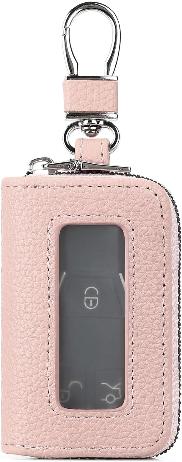 SENDEFN Universal Car Key Fob Case Leather Smart Remote Keychain Protector Holder