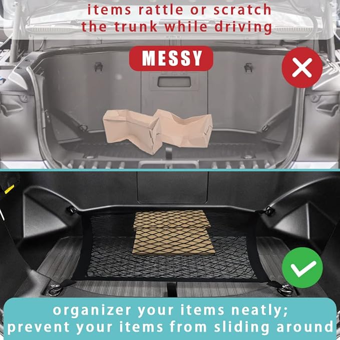 BestEvMod Envelope Style Front Trunk Cargo Net Compatible with 2026 2025 2022-2024 Ford F-150 Lightning Accessories Extra Strong Hook Stretchable Elastic Mesh (Flat Envelope Net)