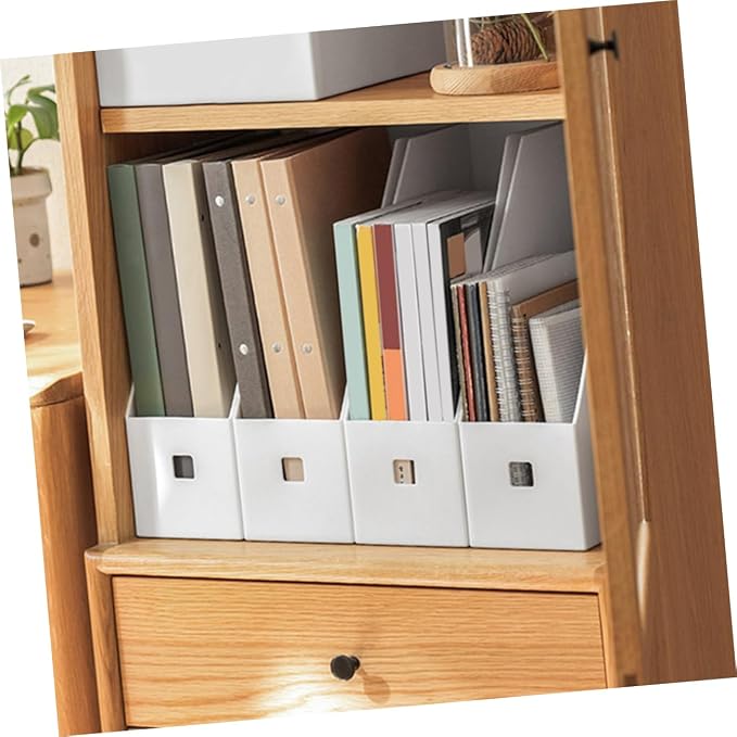 Gadpiparty 4pcs Stackable Plastic File Storage Box Lid Desktop Document Organizer for Office and Classroom Multi-Purpose Filing Envelopes and Paper Storage Bins