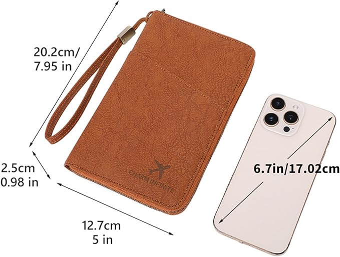 Passports Holder Travel Wallet with Rfids Blocking Document Organizers Case Holds Passports, Cards, Tickets, Cash Women Men Trav