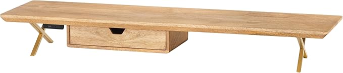 Anji Mountain Monitor Stand - Desktop Organizer & Laptop Riser, Ergonomic Monitor Riser, Space-Saving Monitor Stand for Desk, Durable Construction, Easy Assembly, Ideal for Home & Office,Natural