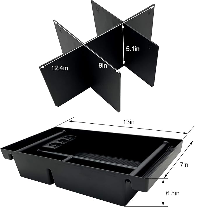 Compatible with Chevy Silverado 1500 Accessories/GMC Sierra 1500 2019-2022 Center Console Organizer Tray Fits for 2020-2023 Silverado/Sierra 2500 HD/3500 HD -Full Console Only