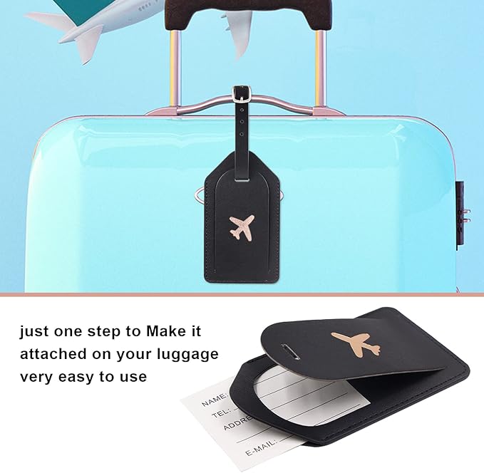 Melsbrinna Rfid Passport Holder for Travel women/Men Set Travel Suitcase Tag, Cute Passport Wallet Rfid Blocking Card Slots, Rfid Passport Cover/CaseTravel Wallet (Black)
