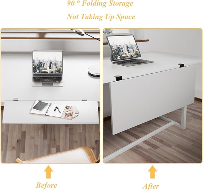 Under Desk Keyboard Tray Support Bracket Adjustable Desktop Extension Board Stand Clamp-on Keyboard Holder Arm Rest Tray Extension Plate Support Rack for Desk, NO Board/Tray, 1 Set (Style02-White)