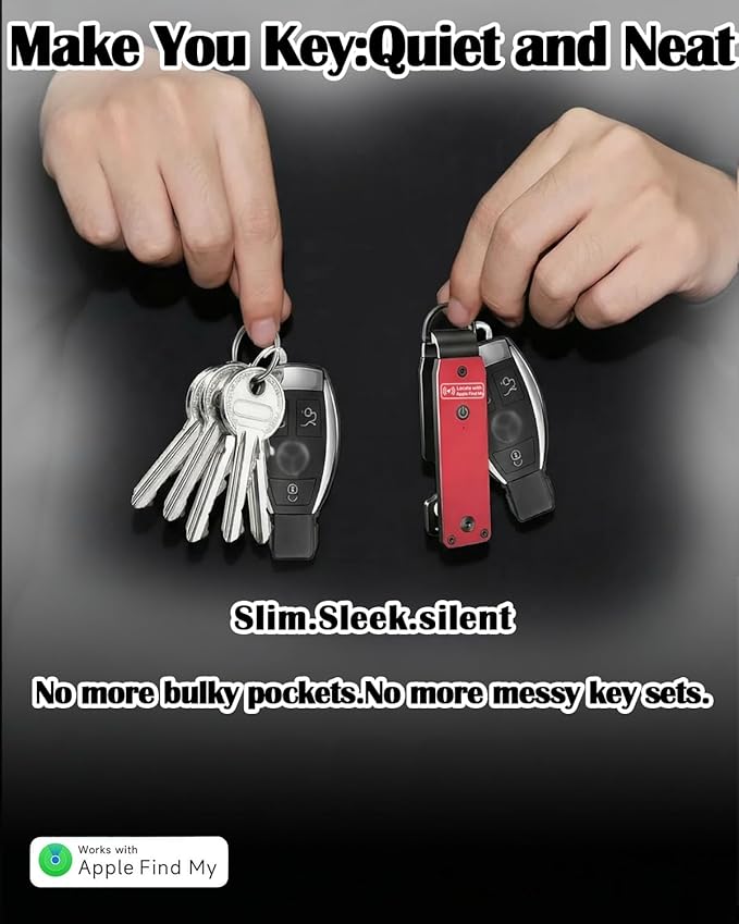 Air Keychain with GPS Tracker : Lightweight Compact Key Holder for Outdoor Use - Minimalist Metal Key Organizer