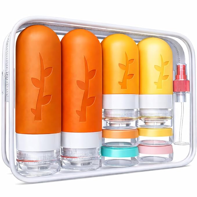 Tocelffe Travel Containers for Toiletries, 18pack TSA Approved Size Containers for Toiletries,travel bottles for Toiletries,travel Jars or Personal Essentials