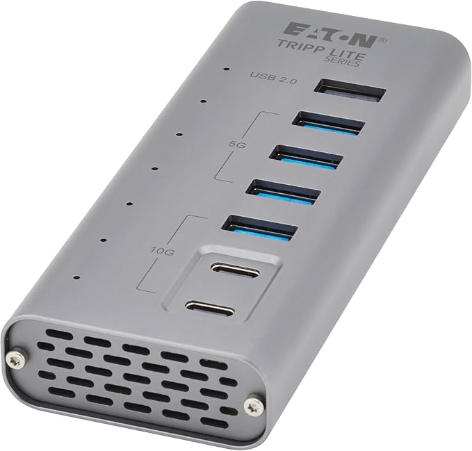 Eaton Tripp Lite Series USB C Hub 3.2 Gen 2 with 5 USB-A and 2 USBC Ports, Up to 10 Gbps Data Transfer, 7.5W Charging, Plug-and-Play, Laptop Docking Station, 3-Year Warranty (U360-007-5A2C)