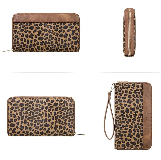 CLUCI Women Wallet Large PU Leather Wristlet Purse for Women RFID Blocking Zip Around Card Holder Ladies Travel Clutch | RFID, Bifold, Wristlet, Large