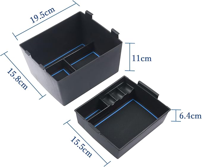 Double Layer, 2022-2025 2026 Maverick Center Console Organizer for Ford Maverick (XL/XLT/Lariat/Tremor/Lobo), Durable ABS Plastic Console Tray Insert 2024 Maverick Hybrid Accessories (Blue)