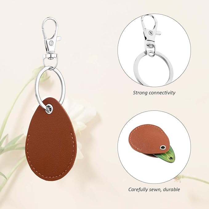 Psyqtsuary Leather Key Fob Holder, 4 Pcs PU Leather Keychain Key Holder for Keychain General Keys Fob, for Keys ID Keys Cards