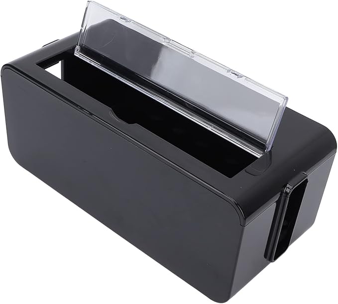 Power Socket Storage Box Safe Multipurpose Wire Organizer Plastic Box for Home Office Medium Size 26.8x12.5x11cm (Black)