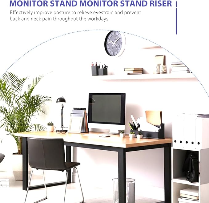 Operitacx Adjustable Monitor Desk Stand Riser with 3-Level Height Settings and Storage Space for Computer Screens up to 22 Lbs Compatible with Pc Gaming Desk Accessories and Dual Monitor Setups