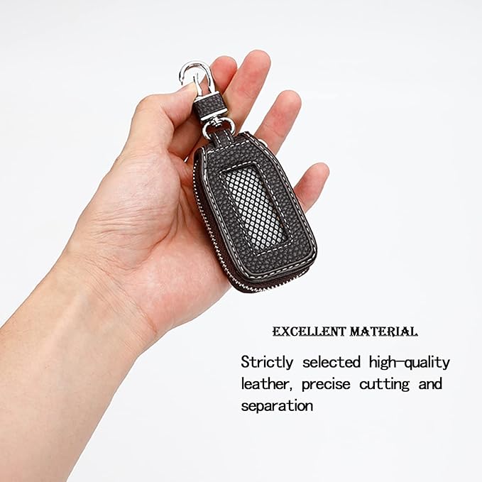 2 Pieces Leather Car Key Chain Case Holder Car Key Case Key Fob Protector Car Key Fob Cover Case (Brown)