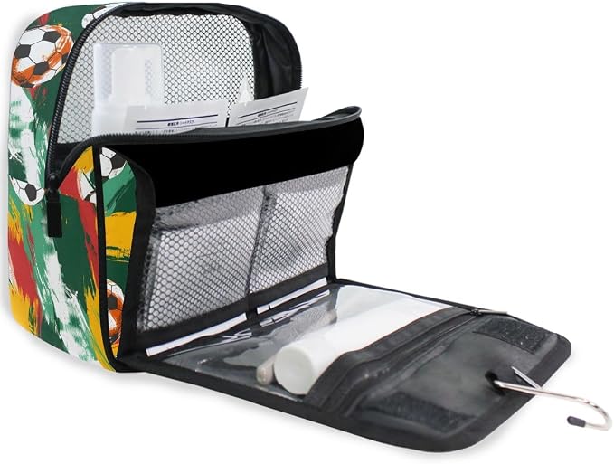 senya Hanging Travel Toiletry Bag Football 1 Kit Makeup Case Cosmetics Organizer for Men Women