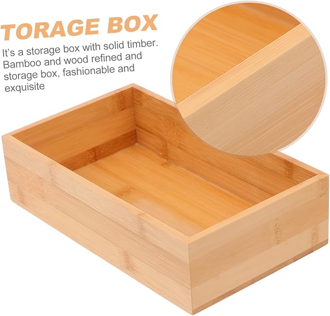 Refined and Wood Desktop Storage Box for Organizing Home Khaki Compact Design Safe Material Stylish Decoration Easy to Use Natural Craftsmanship