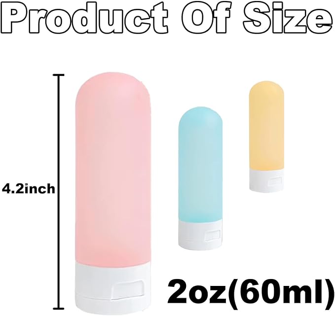 Travel Bottles for Toiletries【Original Patented】, Leak Proof Travel Size Containers, Silicone Shampoo and Conditioner Bottles, 4 Pack Travel Size Bottles