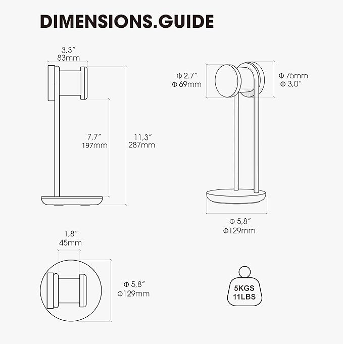 Fenge Headphone Stand for Desk, Nature Wood & Metal Headphone Holder with Storage Base, Desktop Headset Stand for Gaming Universal Headphones, Oak