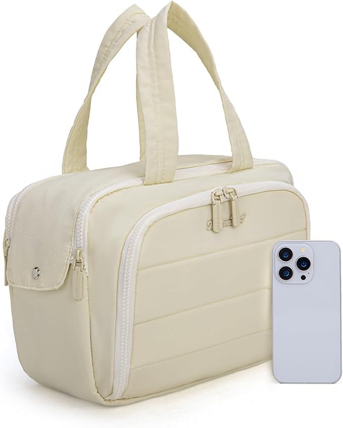 Montana West Travel Toiletry Bag for Women, Large Capacity Makeup Organizer, Lightweight Puffy Cosmetic Bag with Waterproof Lining, Front & Back Zipper Pockets, Travel Essentials Bag