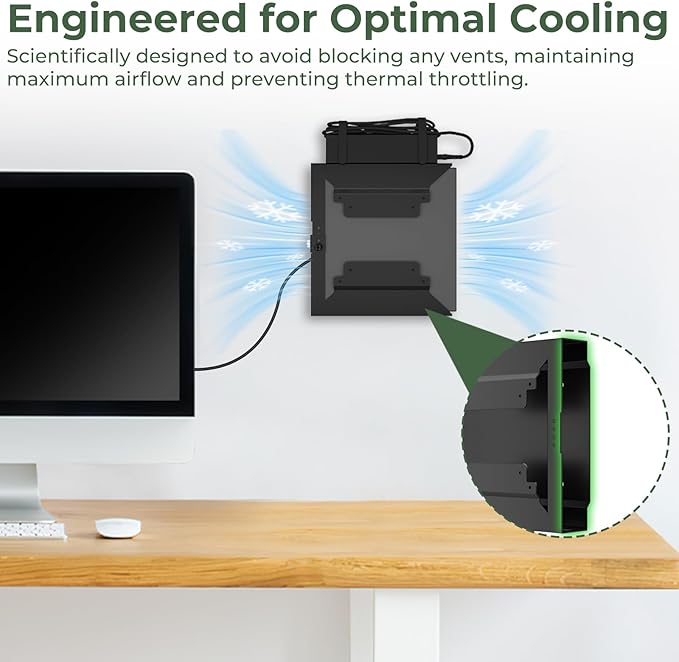 Mini PC VESA Mount for HP, Under Desk, Wall Mount, VESA Mount & Attach to Monitor Arm Mount, Compatible with HP EliteDesk 800 G2 G3 G4 G5 ProDesk 600 G1 G2 G3, Includes All Screws and Cable Straps