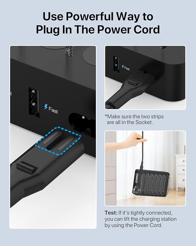 SooPii 6-Port PD Charging Station for Multiple Devices, 20W PD USB C Fast Charging for lPhone 14/13/12,6 Short Cables Included, 2 in 1 Holder,for Phones,Tablets and Others,Black