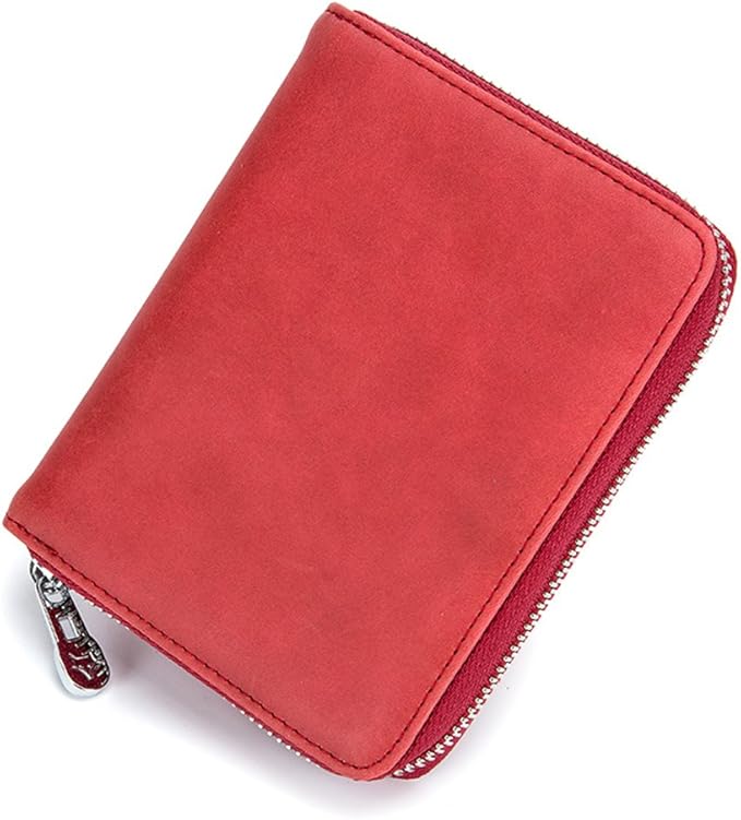 boshiho RFID Blocking 24 Slot Credit Card Holder Wallet Real Leather Multi Card Organizer Wallet with Zipper