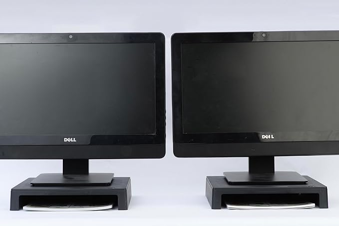 Vu Ryte Stackable 2 Inch Computer Monitor Riser Stand, VuRyser 2, Black, VUR 4855 (24-Pack)