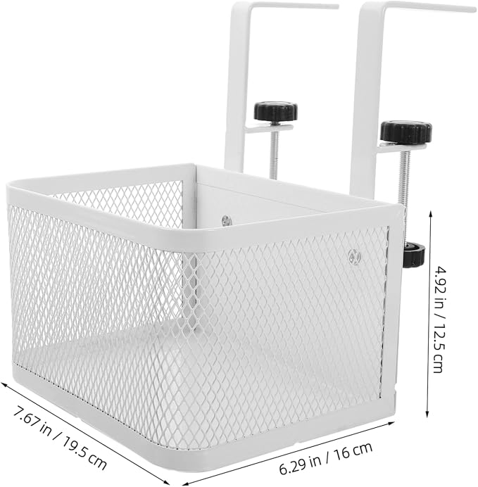 Tofficu under Desk Organizer Clamp Desk Basket for Efficient Storage Easy Installation No Damage Mesh Design for Cables Items for Home Office Use