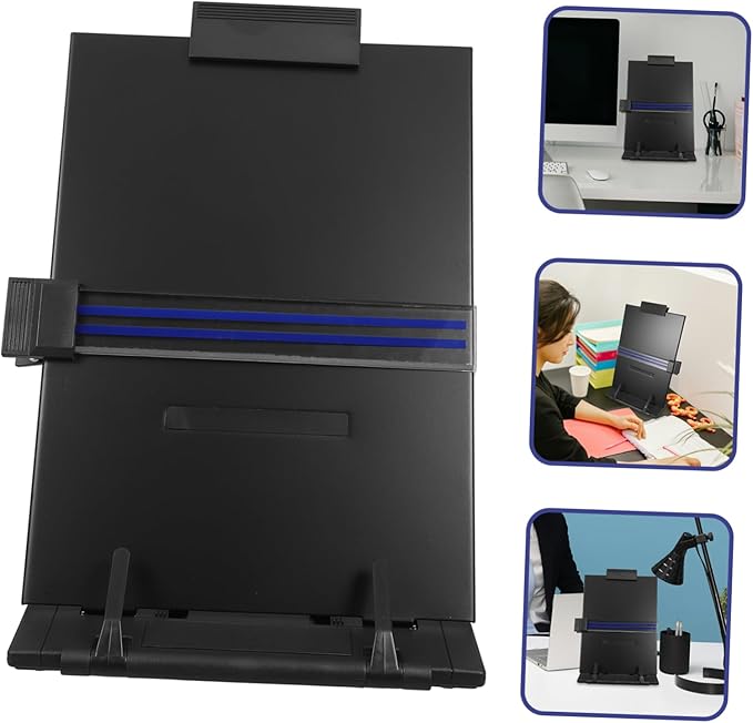 Holibanna Adjustable Folding Reading Stand Document Holder for Students Hands Copy Holder for Books Magazines and Documents