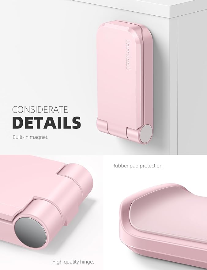 Lamicall Headphone Stand, Sticky Headset Hanger - Adhesive Headphone Holder Hook Mount, Headset Stand Holder Clip Under Desk, Earphone Clamp for Airpods Max, HyperX, Sennheiser, Pink