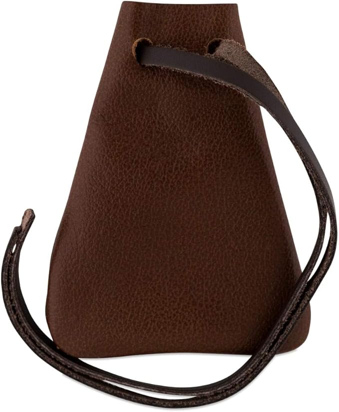 Nabob Leather Leather Drawstring Pouch, Coin Bag, Medicine Tobacco Pouch Medieval Reenactment Made in U.S.A Size 3.75" x 2.75"
