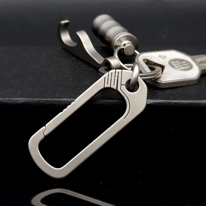 Titanium Key Holder Heavy Duty Quick Release Keychain Clip with Key Ring for Men and Women
