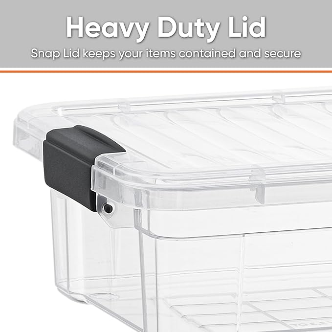 Superio Clear Storage Box with Lid, 2.3 Quart Plastic Container Bins for Organizing, Stackable Crates, BPA Free, Non Toxic, Odor Free, Organizers for Home, Office, School, and Dorm, 10 Pack