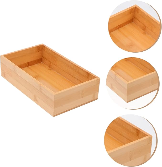 Luxshiny Refined and Wood Desktop Storage Box Compact Khaki Organizer for Home Office Space Saving Container with Multiple Combinations for Efficient Desktop Organization