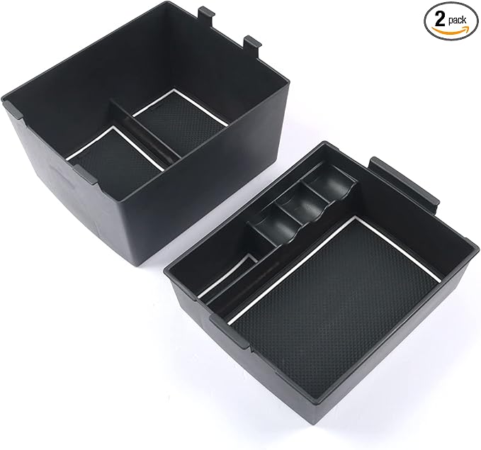 CDEFG for 2022 2023 2024 2025 2026 Ford Maverick Center Console Organizer Tray 2022-2026 Maverick Armrest Trays Storage Box Coin Container 2022-2026 Maverick Truck Accessories, 2Pcs(White Trim)