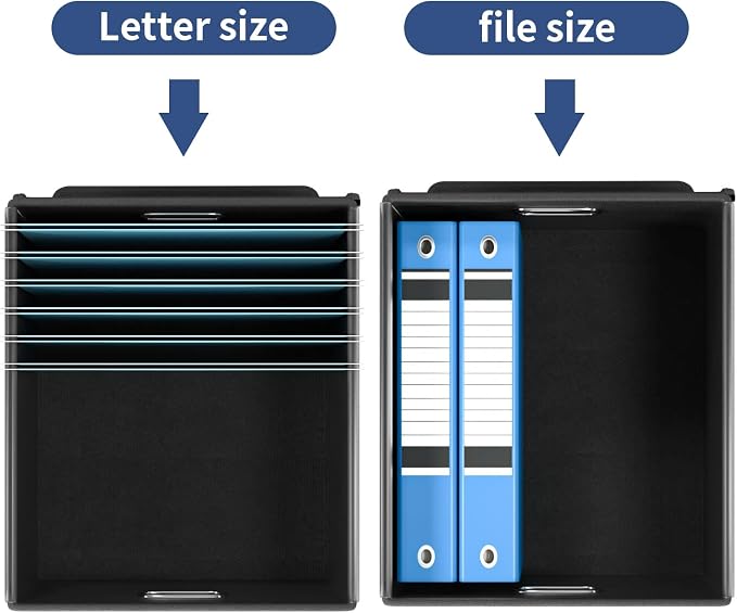 Decorative File Organizer Boxes Office Document Storage with Lids, Portable Collapsible Linen Hanging Filing & Storage Boxes for Office/Decor/Home (Royal Blue) -14.9 x 12.7 x 10.8 inch -2 Pack