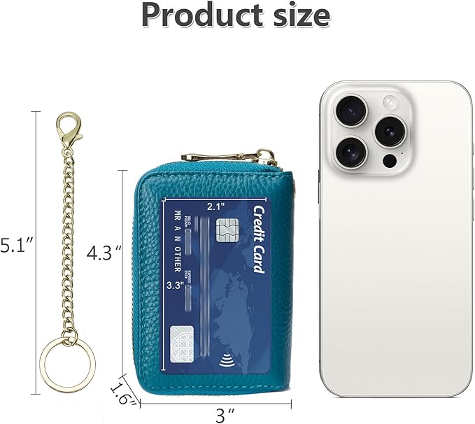 imeetu Rfid Credit Card Holder,Genuine Leather Businese Card Case,Rfid Blocking Wallet for Women & Men