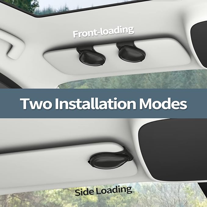 MoKo Sunglass Holder for Car, Leather Magnetic Sunglasses Holder for Car Sun Visor,Ticket Card Clip Sunglasses Mount Accessories for All Car Models, 2 Pack Black