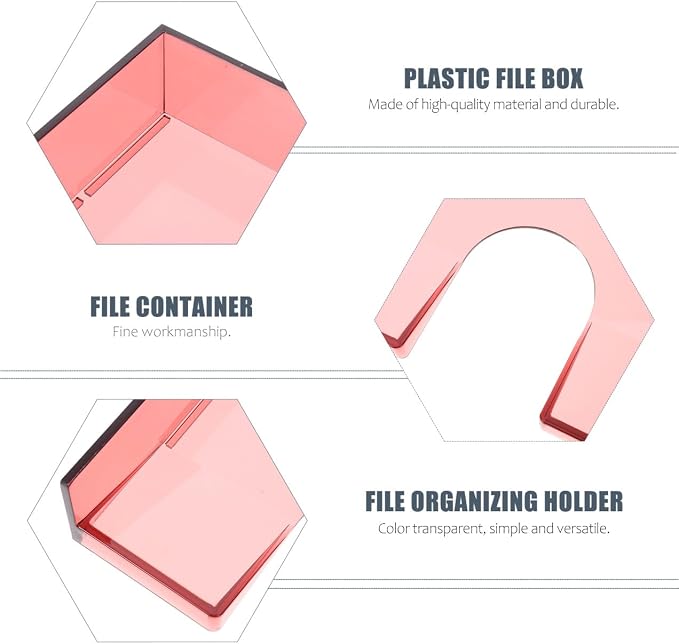 Abaodam Stackable Plastic File Case Document Storage Box A4 Paper Organizer with Lid Multifunctional Desktop Filing Rack for Office and Home Use